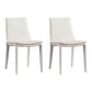 Contemporary Indoor Side Chair Solid Back Metal Upholstered Dining Room Chair Off-White 2 Piece Set Clearhalo ' kitchen&dining_furn' 'Dining Chairs' 'Dining Tables & Seating' 'dining_chair' 'furn' 'furn_dining_chair' 'Furniture' 'furniture_dining_chair' 'Kitchen & Dining Furniture' 'kitchen' 4261060