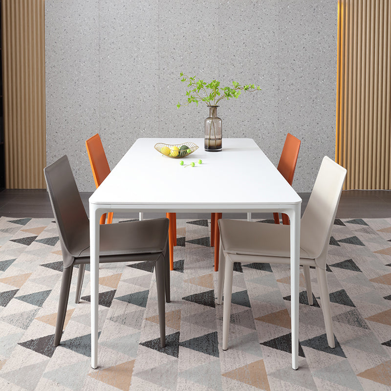 Contemporary Indoor Side Chair Solid Back Metal Upholstered Dining Room Chair Clearhalo ' kitchen&dining_furn' 'Dining Chairs' 'Dining Tables & Seating' 'dining_chair' 'furn' 'furn_dining_chair' 'Furniture' 'furniture_dining_chair' 'Kitchen & Dining Furniture' 'kitchen' 4261061