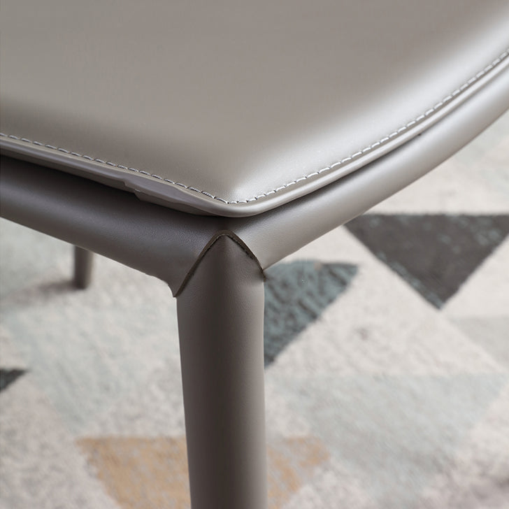 Contemporary Indoor Side Chair Solid Back Metal Upholstered Dining Room Chair Clearhalo ' kitchen&dining_furn' 'Dining Chairs' 'Dining Tables & Seating' 'dining_chair' 'furn' 'furn_dining_chair' 'Furniture' 'furniture_dining_chair' 'Kitchen & Dining Furniture' 'kitchen' 4261062