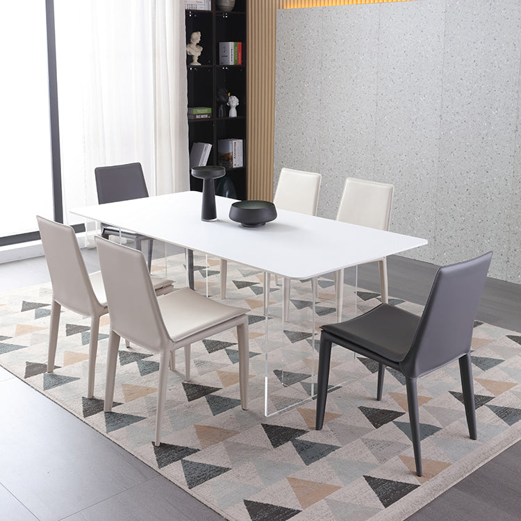 Contemporary Indoor Side Chair Solid Back Metal Upholstered Dining Room Chair Clearhalo ' kitchen&dining_furn' 'Dining Chairs' 'Dining Tables & Seating' 'dining_chair' 'furn' 'furn_dining_chair' 'Furniture' 'furniture_dining_chair' 'Kitchen & Dining Furniture' 'kitchen' 4261071