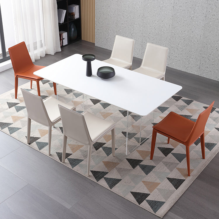 Contemporary Indoor Side Chair Solid Back Metal Upholstered Dining Room Chair Clearhalo ' kitchen&dining_furn' 'Dining Chairs' 'Dining Tables & Seating' 'dining_chair' 'furn' 'furn_dining_chair' 'Furniture' 'furniture_dining_chair' 'Kitchen & Dining Furniture' 'kitchen' 4261072