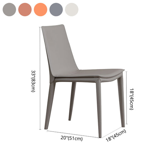 Contemporary Indoor Side Chair Solid Back Metal Upholstered Dining Room Chair Clearhalo ' kitchen&dining_furn' 'Dining Chairs' 'Dining Tables & Seating' 'dining_chair' 'furn' 'furn_dining_chair' 'Furniture' 'furniture_dining_chair' 'Kitchen & Dining Furniture' 'kitchen' 4261074