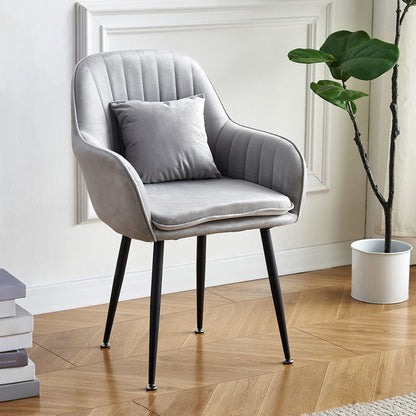 Scandinavian Powder Room Solid Back Side Chair Velvet Matte Finish Dining Chair Grey 1 Piece Black Clearhalo ' kitchen&dining_furn' 'Dining Chairs' 'Dining Tables & Seating' 'dining_chair' 'furn' 'furn_dining_chair' 'Furniture' 'furniture_dining_chair' 'Kitchen & Dining Furniture' 'kitchen' 4261076