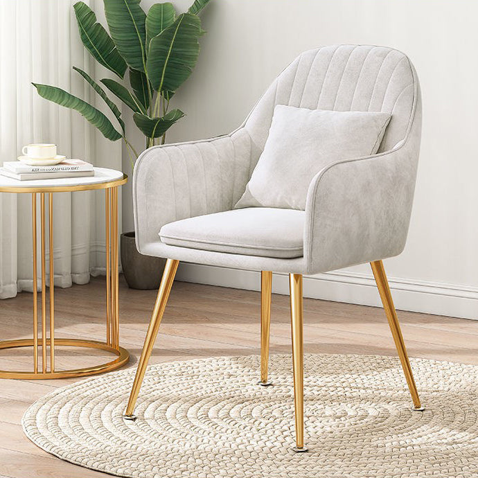 Scandinavian Powder Room Solid Back Side Chair Velvet Matte Finish Dining Chair Clearhalo ' kitchen&dining_furn' 'Dining Chairs' 'Dining Tables & Seating' 'dining_chair' 'furn' 'furn_dining_chair' 'Furniture' 'furniture_dining_chair' 'Kitchen & Dining Furniture' 'kitchen' 4261079