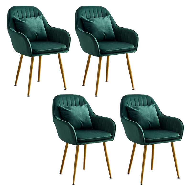 Scandinavian Powder Room Solid Back Side Chair Velvet Matte Finish Dining Chair Blackish Green 4 Piece Set Brass Gold Clearhalo ' kitchen&dining_furn' 'Dining Chairs' 'Dining Tables & Seating' 'dining_chair' 'furn' 'furn_dining_chair' 'Furniture' 'furniture_dining_chair' 'Kitchen & Dining Furniture' 'kitchen' 4261086