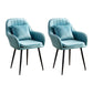 Scandinavian Powder Room Solid Back Side Chair Velvet Matte Finish Dining Chair Lake Blue 2 Piece Set Black Clearhalo ' kitchen&dining_furn' 'Dining Chairs' 'Dining Tables & Seating' 'dining_chair' 'furn' 'furn_dining_chair' 'Furniture' 'furniture_dining_chair' 'Kitchen & Dining Furniture' 'kitchen' 4261090