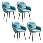 Scandinavian Powder Room Solid Back Side Chair Velvet Matte Finish Dining Chair Lake Blue 4 Piece Set Black Clearhalo ' kitchen&dining_furn' 'Dining Chairs' 'Dining Tables & Seating' 'dining_chair' 'furn' 'furn_dining_chair' 'Furniture' 'furniture_dining_chair' 'Kitchen & Dining Furniture' 'kitchen' 4261091