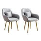 Scandinavian Powder Room Solid Back Side Chair Velvet Matte Finish Dining Chair Grey 2 Piece Set Brass Gold Clearhalo ' kitchen&dining_furn' 'Dining Chairs' 'Dining Tables & Seating' 'dining_chair' 'furn' 'furn_dining_chair' 'Furniture' 'furniture_dining_chair' 'Kitchen & Dining Furniture' 'kitchen' 4261094