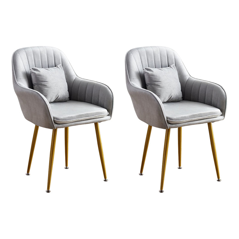 Scandinavian Powder Room Solid Back Side Chair Velvet Matte Finish Dining Chair Grey 2 Piece Set Brass Gold Clearhalo ' kitchen&dining_furn' 'Dining Chairs' 'Dining Tables & Seating' 'dining_chair' 'furn' 'furn_dining_chair' 'Furniture' 'furniture_dining_chair' 'Kitchen & Dining Furniture' 'kitchen' 4261094
