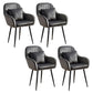 Scandinavian Powder Room Solid Back Side Chair Velvet Matte Finish Dining Chair Dark Gray 4 Piece Set Black Clearhalo ' kitchen&dining_furn' 'Dining Chairs' 'Dining Tables & Seating' 'dining_chair' 'furn' 'furn_dining_chair' 'Furniture' 'furniture_dining_chair' 'Kitchen & Dining Furniture' 'kitchen' 4261098