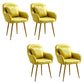 Scandinavian Powder Room Solid Back Side Chair Velvet Matte Finish Dining Chair Yellow 4 Piece Set Brass Gold Clearhalo ' kitchen&dining_furn' 'Dining Chairs' 'Dining Tables & Seating' 'dining_chair' 'furn' 'furn_dining_chair' 'Furniture' 'furniture_dining_chair' 'Kitchen & Dining Furniture' 'kitchen' 4261107