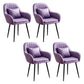 Scandinavian Powder Room Solid Back Side Chair Velvet Matte Finish Dining Chair Purple 4 Piece Set Black Clearhalo ' kitchen&dining_furn' 'Dining Chairs' 'Dining Tables & Seating' 'dining_chair' 'furn' 'furn_dining_chair' 'Furniture' 'furniture_dining_chair' 'Kitchen & Dining Furniture' 'kitchen' 4261116