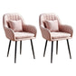 Scandinavian Powder Room Solid Back Side Chair Velvet Matte Finish Dining Chair Pink 2 Piece Set Black Clearhalo ' kitchen&dining_furn' 'Dining Chairs' 'Dining Tables & Seating' 'dining_chair' 'furn' 'furn_dining_chair' 'Furniture' 'furniture_dining_chair' 'Kitchen & Dining Furniture' 'kitchen' 4261118