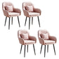 Scandinavian Powder Room Solid Back Side Chair Velvet Matte Finish Dining Chair Pink 4 Piece Set Black Clearhalo ' kitchen&dining_furn' 'Dining Chairs' 'Dining Tables & Seating' 'dining_chair' 'furn' 'furn_dining_chair' 'Furniture' 'furniture_dining_chair' 'Kitchen & Dining Furniture' 'kitchen' 4261119