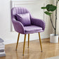 Scandinavian Powder Room Solid Back Side Chair Velvet Matte Finish Dining Chair Purple 1 Piece Brass Gold Clearhalo ' kitchen&dining_furn' 'Dining Chairs' 'Dining Tables & Seating' 'dining_chair' 'furn' 'furn_dining_chair' 'Furniture' 'furniture_dining_chair' 'Kitchen & Dining Furniture' 'kitchen' 4261120
