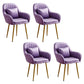 Scandinavian Powder Room Solid Back Side Chair Velvet Matte Finish Dining Chair Purple 4 Piece Set Brass Gold Clearhalo ' kitchen&dining_furn' 'Dining Chairs' 'Dining Tables & Seating' 'dining_chair' 'furn' 'furn_dining_chair' 'Furniture' 'furniture_dining_chair' 'Kitchen & Dining Furniture' 'kitchen' 4261122