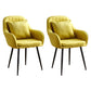Scandinavian Powder Room Solid Back Side Chair Velvet Matte Finish Dining Chair Yellow 2 Piece Set Black Clearhalo ' kitchen&dining_furn' 'Dining Chairs' 'Dining Tables & Seating' 'dining_chair' 'furn' 'furn_dining_chair' 'Furniture' 'furniture_dining_chair' 'Kitchen & Dining Furniture' 'kitchen' 4261124