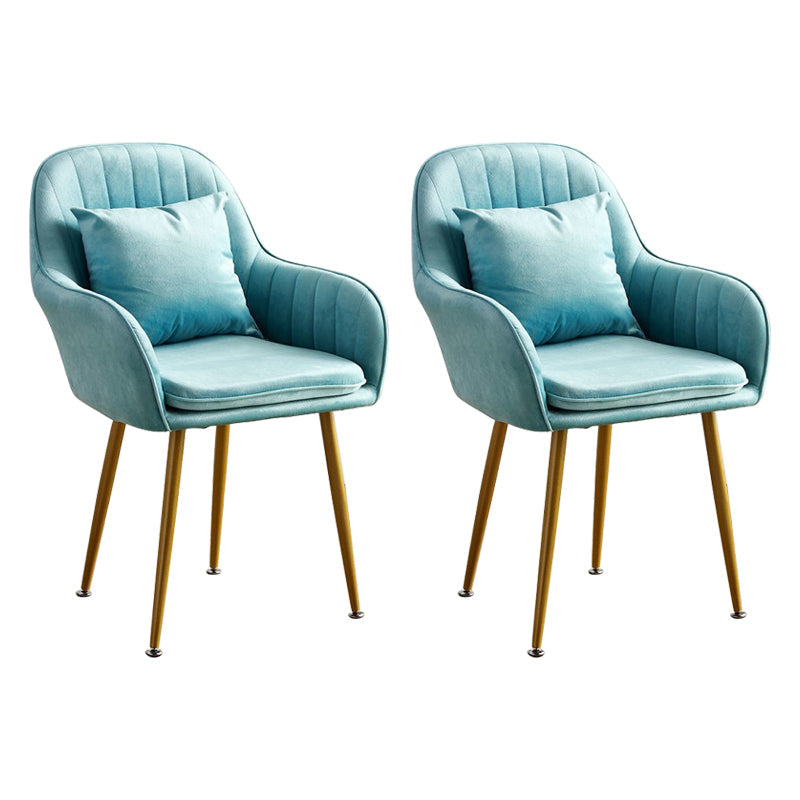 Scandinavian Powder Room Solid Back Side Chair Velvet Matte Finish Dining Chair Lake Blue 2 Piece Set Brass Gold Clearhalo ' kitchen&dining_furn' 'Dining Chairs' 'Dining Tables & Seating' 'dining_chair' 'furn' 'furn_dining_chair' 'Furniture' 'furniture_dining_chair' 'Kitchen & Dining Furniture' 'kitchen' 4261126