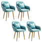 Scandinavian Powder Room Solid Back Side Chair Velvet Matte Finish Dining Chair Lake Blue 4 Piece Set Brass Gold Clearhalo ' kitchen&dining_furn' 'Dining Chairs' 'Dining Tables & Seating' 'dining_chair' 'furn' 'furn_dining_chair' 'Furniture' 'furniture_dining_chair' 'Kitchen & Dining Furniture' 'kitchen' 4261127