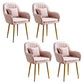 Scandinavian Powder Room Solid Back Side Chair Velvet Matte Finish Dining Chair Pink 4 Piece Set Brass Gold Clearhalo ' kitchen&dining_furn' 'Dining Chairs' 'Dining Tables & Seating' 'dining_chair' 'furn' 'furn_dining_chair' 'Furniture' 'furniture_dining_chair' 'Kitchen & Dining Furniture' 'kitchen' 4261129