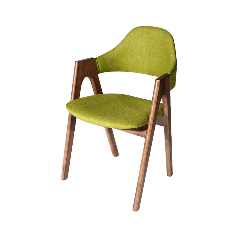 Scandinavian Study Room Open Back Arm Chair Upholstered Matte Finish Dining Chair Green 1 Piece Clearhalo ' kitchen&dining_furn' 'Dining Chairs' 'Dining Tables & Seating' 'dining_chair' 'furn' 'furn_dining_chair' 'Furniture' 'furniture_dining_chair' 'Kitchen & Dining Furniture' 'kitchen' 4261132