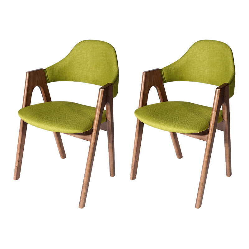 Scandinavian Study Room Open Back Arm Chair Upholstered Matte Finish Dining Chair Green 2 Piece Set Clearhalo ' kitchen&dining_furn' 'Dining Chairs' 'Dining Tables & Seating' 'dining_chair' 'furn' 'furn_dining_chair' 'Furniture' 'furniture_dining_chair' 'Kitchen & Dining Furniture' 'kitchen' 4261134