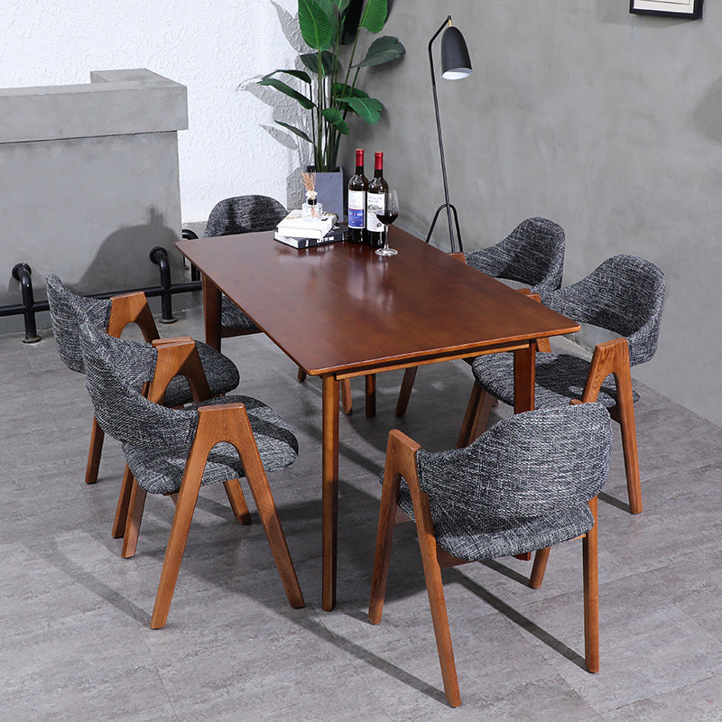 Scandinavian Study Room Open Back Arm Chair Upholstered Matte Finish Dining Chair Clearhalo ' kitchen&dining_furn' 'Dining Chairs' 'Dining Tables & Seating' 'dining_chair' 'furn' 'furn_dining_chair' 'Furniture' 'furniture_dining_chair' 'Kitchen & Dining Furniture' 'kitchen' 4261135