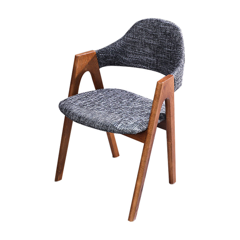 Scandinavian Study Room Open Back Arm Chair Upholstered Matte Finish Dining Chair Clearhalo ' kitchen&dining_furn' 'Dining Chairs' 'Dining Tables & Seating' 'dining_chair' 'furn' 'furn_dining_chair' 'Furniture' 'furniture_dining_chair' 'Kitchen & Dining Furniture' 'kitchen' 4261140