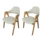 Scandinavian Study Room Open Back Arm Chair Upholstered Matte Finish Dining Chair Light Gray 2 Piece Set Clearhalo ' kitchen&dining_furn' 'Dining Chairs' 'Dining Tables & Seating' 'dining_chair' 'furn' 'furn_dining_chair' 'Furniture' 'furniture_dining_chair' 'Kitchen & Dining Furniture' 'kitchen' 4261146
