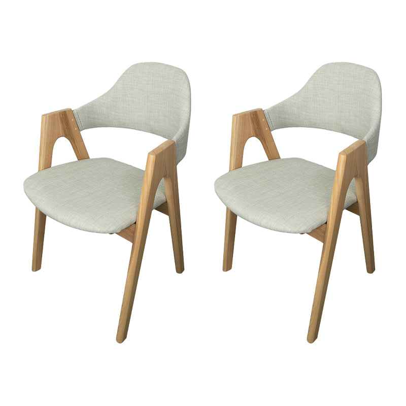 Scandinavian Study Room Open Back Arm Chair Upholstered Matte Finish Dining Chair Light Gray 2 Piece Set Clearhalo ' kitchen&dining_furn' 'Dining Chairs' 'Dining Tables & Seating' 'dining_chair' 'furn' 'furn_dining_chair' 'Furniture' 'furniture_dining_chair' 'Kitchen & Dining Furniture' 'kitchen' 4261146