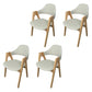 Scandinavian Study Room Open Back Arm Chair Upholstered Matte Finish Dining Chair Light Gray 4 Piece Set Clearhalo ' kitchen&dining_furn' 'Dining Chairs' 'Dining Tables & Seating' 'dining_chair' 'furn' 'furn_dining_chair' 'Furniture' 'furniture_dining_chair' 'Kitchen & Dining Furniture' 'kitchen' 4261147