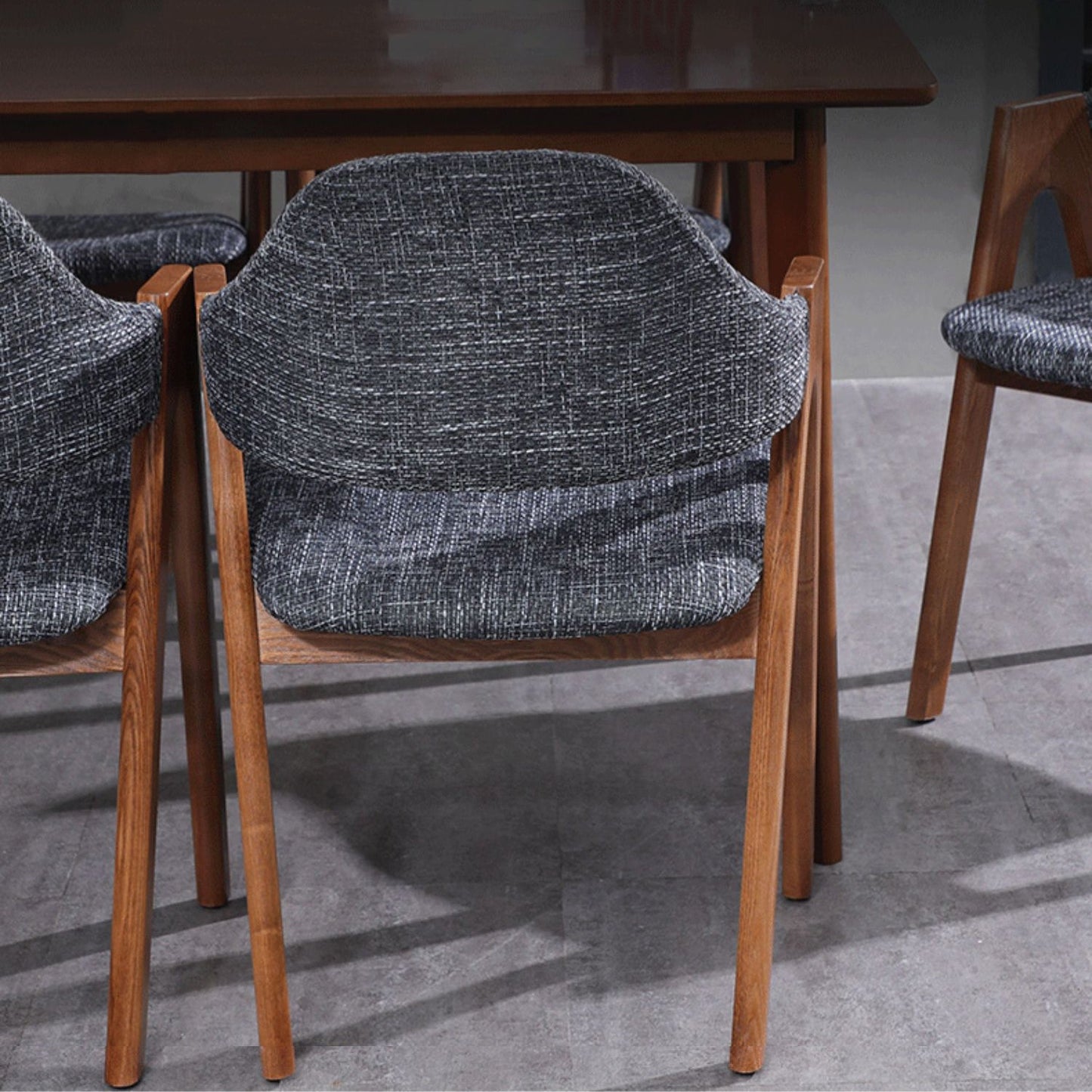 Scandinavian Study Room Open Back Arm Chair Upholstered Matte Finish Dining Chair Clearhalo ' kitchen&dining_furn' 'Dining Chairs' 'Dining Tables & Seating' 'dining_chair' 'furn' 'furn_dining_chair' 'Furniture' 'furniture_dining_chair' 'Kitchen & Dining Furniture' 'kitchen' 4261148