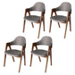 Scandinavian Study Room Open Back Arm Chair Upholstered Matte Finish Dining Chair Silver Gray 4 Piece Set Clearhalo ' kitchen&dining_furn' 'Dining Chairs' 'Dining Tables & Seating' 'dining_chair' 'furn' 'furn_dining_chair' 'Furniture' 'furniture_dining_chair' 'Kitchen & Dining Furniture' 'kitchen' 4261151