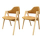Scandinavian Study Room Open Back Arm Chair Upholstered Matte Finish Dining Chair Yellow 2 Piece Set Clearhalo ' kitchen&dining_furn' 'Dining Chairs' 'Dining Tables & Seating' 'dining_chair' 'furn' 'furn_dining_chair' 'Furniture' 'furniture_dining_chair' 'Kitchen & Dining Furniture' 'kitchen' 4261153