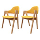 Scandinavian Study Room Open Back Arm Chair Upholstered Matte Finish Dining Chair Beige 2 Piece Set Clearhalo ' kitchen&dining_furn' 'Dining Chairs' 'Dining Tables & Seating' 'dining_chair' 'furn' 'furn_dining_chair' 'Furniture' 'furniture_dining_chair' 'Kitchen & Dining Furniture' 'kitchen' 4261156