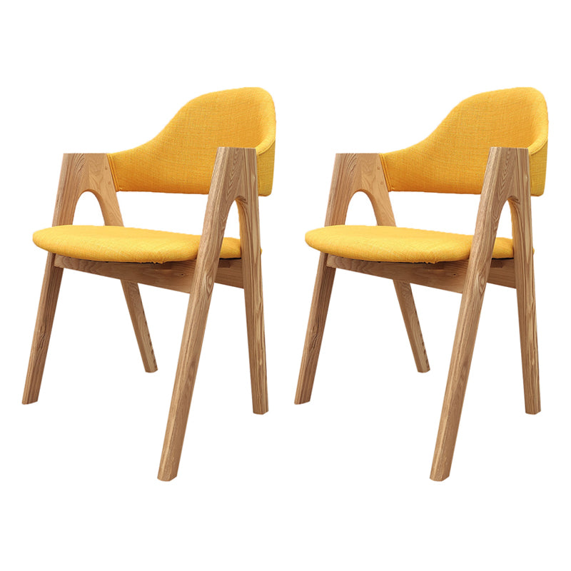 Scandinavian Study Room Open Back Arm Chair Upholstered Matte Finish Dining Chair Beige 2 Piece Set Clearhalo ' kitchen&dining_furn' 'Dining Chairs' 'Dining Tables & Seating' 'dining_chair' 'furn' 'furn_dining_chair' 'Furniture' 'furniture_dining_chair' 'Kitchen & Dining Furniture' 'kitchen' 4261156