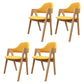 Scandinavian Study Room Open Back Arm Chair Upholstered Matte Finish Dining Chair Beige 4 Piece Set Clearhalo ' kitchen&dining_furn' 'Dining Chairs' 'Dining Tables & Seating' 'dining_chair' 'furn' 'furn_dining_chair' 'Furniture' 'furniture_dining_chair' 'Kitchen & Dining Furniture' 'kitchen' 4261157