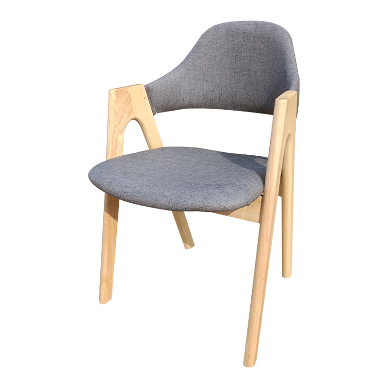 Scandinavian Study Room Open Back Arm Chair Upholstered Matte Finish Dining Chair Grey 1 Piece Clearhalo ' kitchen&dining_furn' 'Dining Chairs' 'Dining Tables & Seating' 'dining_chair' 'furn' 'furn_dining_chair' 'Furniture' 'furniture_dining_chair' 'Kitchen & Dining Furniture' 'kitchen' 4261158