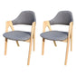 Scandinavian Study Room Open Back Arm Chair Upholstered Matte Finish Dining Chair Grey 2 Piece Set Clearhalo ' kitchen&dining_furn' 'Dining Chairs' 'Dining Tables & Seating' 'dining_chair' 'furn' 'furn_dining_chair' 'Furniture' 'furniture_dining_chair' 'Kitchen & Dining Furniture' 'kitchen' 4261159