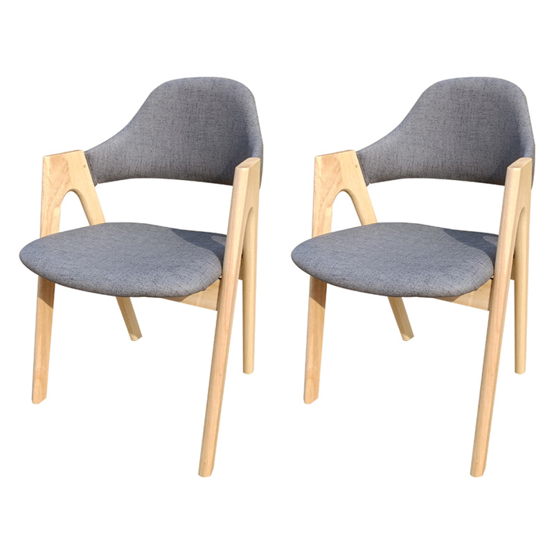 Scandinavian Study Room Open Back Arm Chair Upholstered Matte Finish Dining Chair Grey 2 Piece Set Clearhalo ' kitchen&dining_furn' 'Dining Chairs' 'Dining Tables & Seating' 'dining_chair' 'furn' 'furn_dining_chair' 'Furniture' 'furniture_dining_chair' 'Kitchen & Dining Furniture' 'kitchen' 4261159