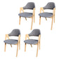 Scandinavian Study Room Open Back Arm Chair Upholstered Matte Finish Dining Chair Grey 4 Piece Set Clearhalo ' kitchen&dining_furn' 'Dining Chairs' 'Dining Tables & Seating' 'dining_chair' 'furn' 'furn_dining_chair' 'Furniture' 'furniture_dining_chair' 'Kitchen & Dining Furniture' 'kitchen' 4261160
