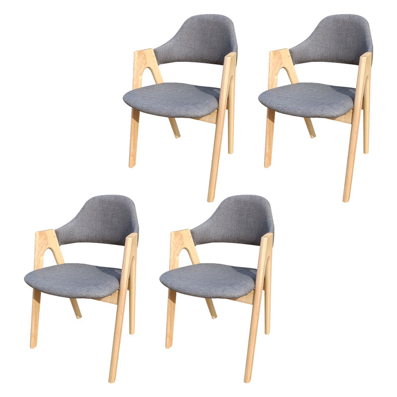 Scandinavian Study Room Open Back Arm Chair Upholstered Matte Finish Dining Chair Grey 4 Piece Set Clearhalo ' kitchen&dining_furn' 'Dining Chairs' 'Dining Tables & Seating' 'dining_chair' 'furn' 'furn_dining_chair' 'Furniture' 'furniture_dining_chair' 'Kitchen & Dining Furniture' 'kitchen' 4261160