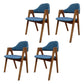 Scandinavian Study Room Open Back Arm Chair Upholstered Matte Finish Dining Chair Blue 4 Piece Set Clearhalo ' kitchen&dining_furn' 'Dining Chairs' 'Dining Tables & Seating' 'dining_chair' 'furn' 'furn_dining_chair' 'Furniture' 'furniture_dining_chair' 'Kitchen & Dining Furniture' 'kitchen' 4261163