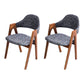 Scandinavian Study Room Open Back Arm Chair Upholstered Matte Finish Dining Chair Gray Black 2 Piece Set Clearhalo ' kitchen&dining_furn' 'Dining Chairs' 'Dining Tables & Seating' 'dining_chair' 'furn' 'furn_dining_chair' 'Furniture' 'furniture_dining_chair' 'Kitchen & Dining Furniture' 'kitchen' 4261167