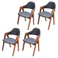 Scandinavian Study Room Open Back Arm Chair Upholstered Matte Finish Dining Chair Gray Black 4 Piece Set Clearhalo ' kitchen&dining_furn' 'Dining Chairs' 'Dining Tables & Seating' 'dining_chair' 'furn' 'furn_dining_chair' 'Furniture' 'furniture_dining_chair' 'Kitchen & Dining Furniture' 'kitchen' 4261168