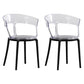 Contemporary Plastic Restaurant Side Chair Clear Open Back Dining Chair Black Clear 2 Piece Set Clearhalo ' kitchen&dining_furn' 'Dining Chairs' 'Dining Tables & Seating' 'dining_chair' 'furn' 'furn_dining_chair' 'Furniture' 'furniture_dining_chair' 'Kitchen & Dining Furniture' 'kitchen' 4261187