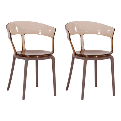 Contemporary Plastic Restaurant Side Chair Clear Open Back Dining Chair Gray-Clear 2 Piece Set Clearhalo ' kitchen&dining_furn' 'Dining Chairs' 'Dining Tables & Seating' 'dining_chair' 'furn' 'furn_dining_chair' 'Furniture' 'furniture_dining_chair' 'Kitchen & Dining Furniture' 'kitchen' 4261188