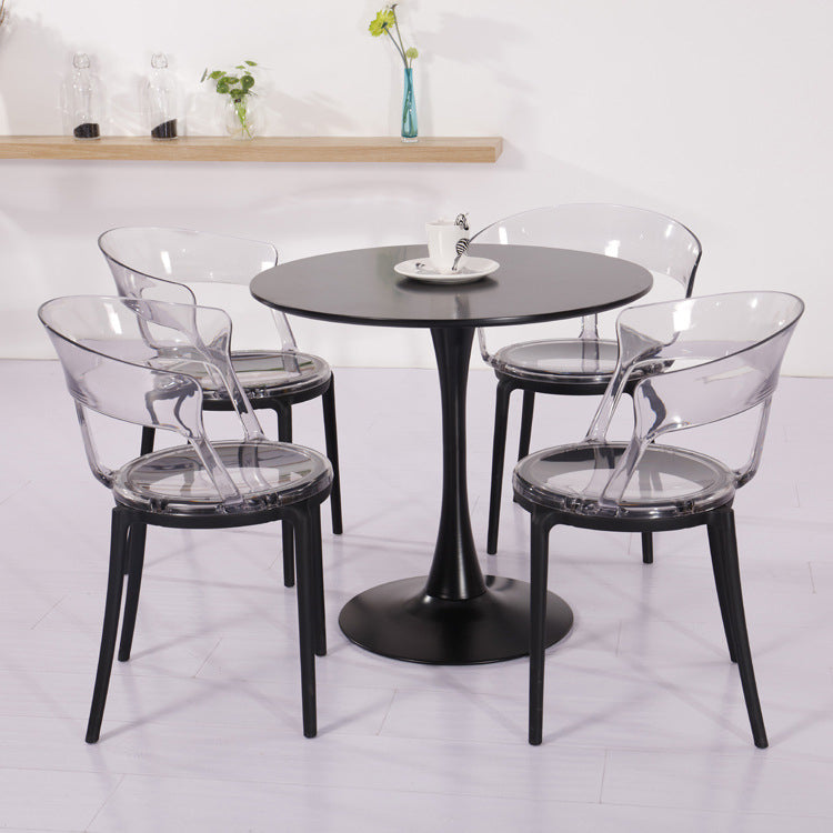 Contemporary Plastic Restaurant Side Chair Clear Open Back Dining Chair Clearhalo ' kitchen&dining_furn' 'Dining Chairs' 'Dining Tables & Seating' 'dining_chair' 'furn' 'furn_dining_chair' 'Furniture' 'furniture_dining_chair' 'Kitchen & Dining Furniture' 'kitchen' 4261189