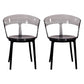 Contemporary Plastic Restaurant Side Chair Clear Open Back Dining Chair Black 2 Piece Set Clearhalo ' kitchen&dining_furn' 'Dining Chairs' 'Dining Tables & Seating' 'dining_chair' 'furn' 'furn_dining_chair' 'Furniture' 'furniture_dining_chair' 'Kitchen & Dining Furniture' 'kitchen' 4261190
