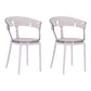 Contemporary Plastic Restaurant Side Chair Clear Open Back Dining Chair White-Clear 2 Piece Set Clearhalo ' kitchen&dining_furn' 'Dining Chairs' 'Dining Tables & Seating' 'dining_chair' 'furn' 'furn_dining_chair' 'Furniture' 'furniture_dining_chair' 'Kitchen & Dining Furniture' 'kitchen' 4261193